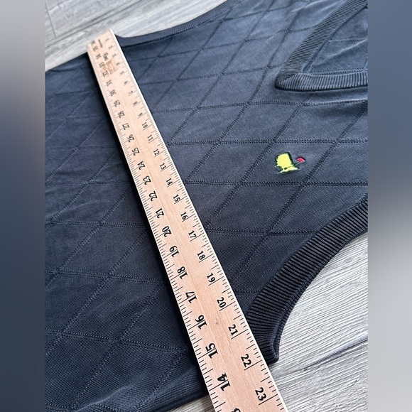 Masters Golf Augusta National Golf Shop  Silk Sweater Vest Men’s Size L Black - Picture 4 of 5